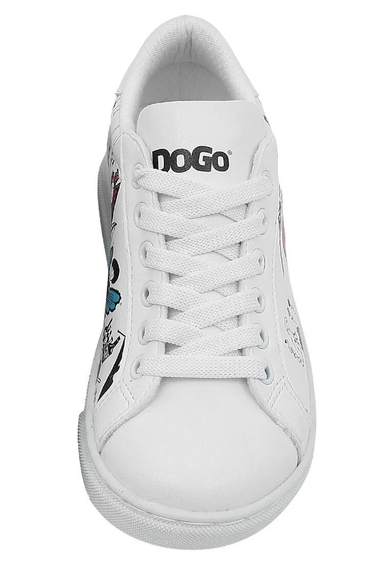 Unisex Çocuk Vegan Deri Beyaz Sneakers - Party Tasarım