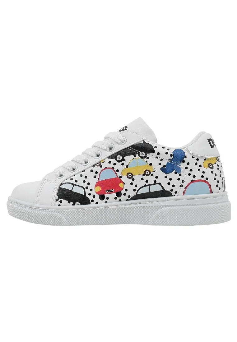 Unisex Çocuk Vegan Deri Beyaz Sneakers - Just Go Somewhere Tasarım