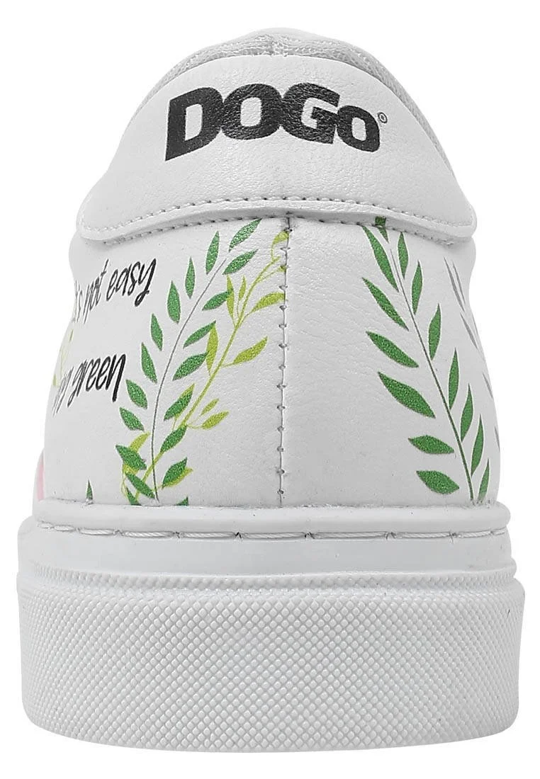 Unisex Çocuk Vegan Deri Beyaz Sneakers - It's Not Easy Being Green Tasarım