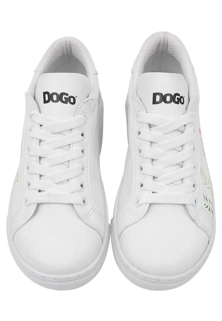 Unisex Çocuk Vegan Deri Beyaz Sneakers - It's Not Easy Being Green Tasarım