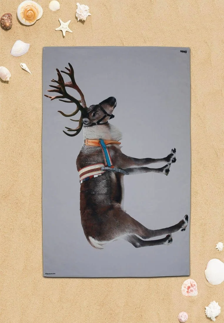 Unisex Çok Renkli Dogo Mare Deniz Havlusu - Reindeer Tasarım
