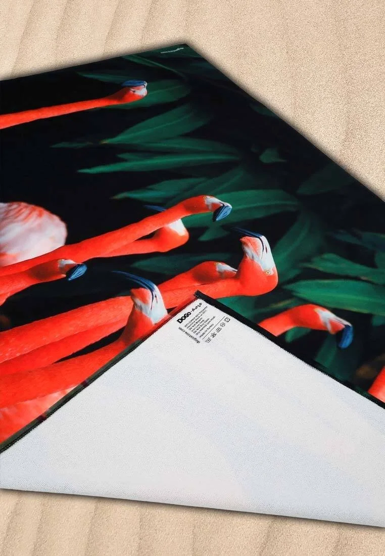 Unisex Çok Renkli Dogo Mare Deniz Havlusu - Flamingos Tasarım