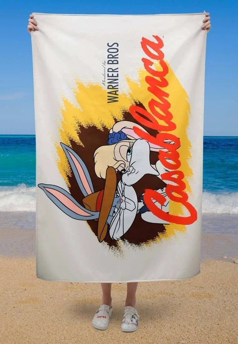 Unisex Çok Renkli Dogo Mare Deniz Havlusu - Warner Bros Bugs Bunny Casablanca Tasarım