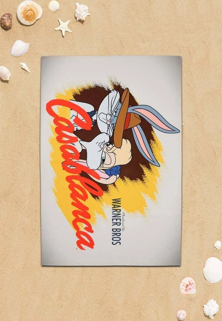 Unisex Çok Renkli Dogo Mare Deniz Havlusu - Warner Bros Bugs Bunny Casablanca Tasarım