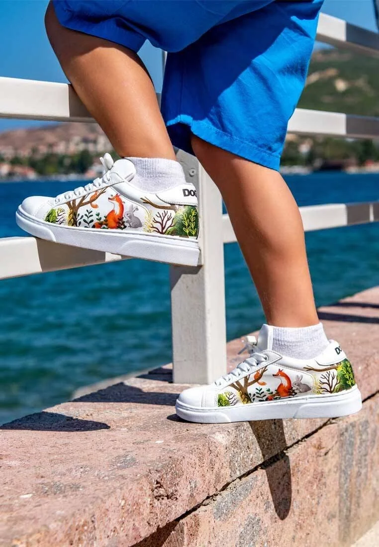 Unisex Enfants Vegan Blanc Baskets - Better Together Motif
