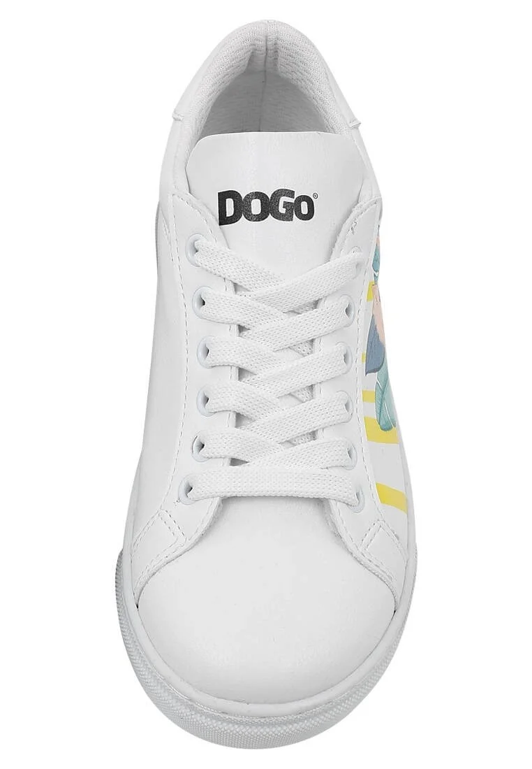 Unisex Kids Vegan Leather White Sneakers - To the Beach Design
