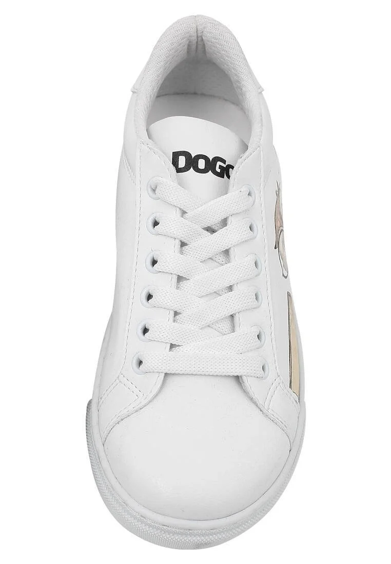 Unisex Kids Vegan Leather White Sneakers - The Wise Owl Design