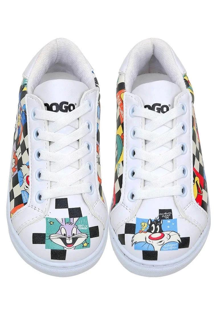 Unisex Kids Vegan Leather White Sneakers - Warner Bros You're Despicable Design
