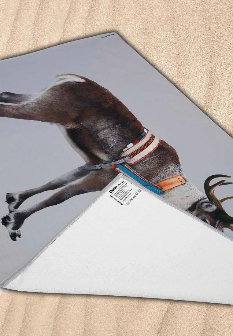 Unisex Multicolor Dogo Mare Beach Towel - Reindeer Design