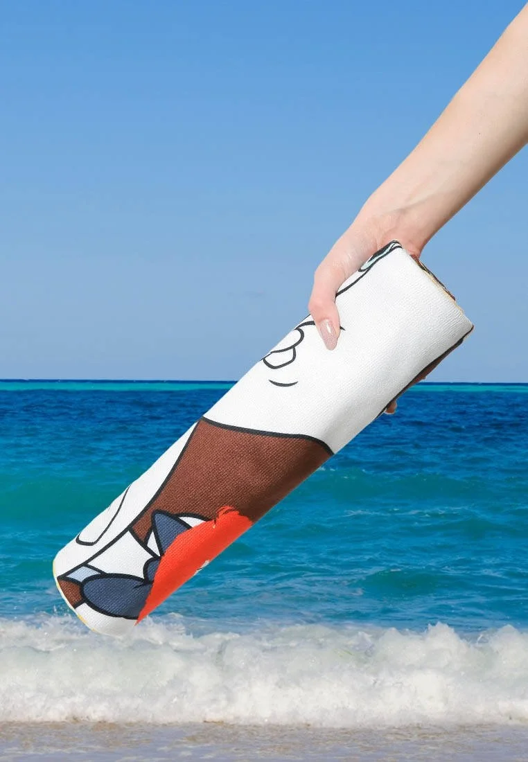 Unisex Multicolor Dogo Mare Beach Towel - Warner Bros Bugs Bunny Casablanca Design