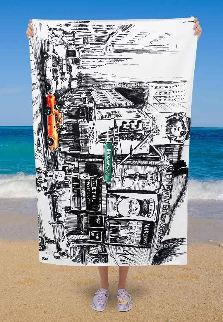 Unisex Multicolore Serviette de Plage - Broadway Motif