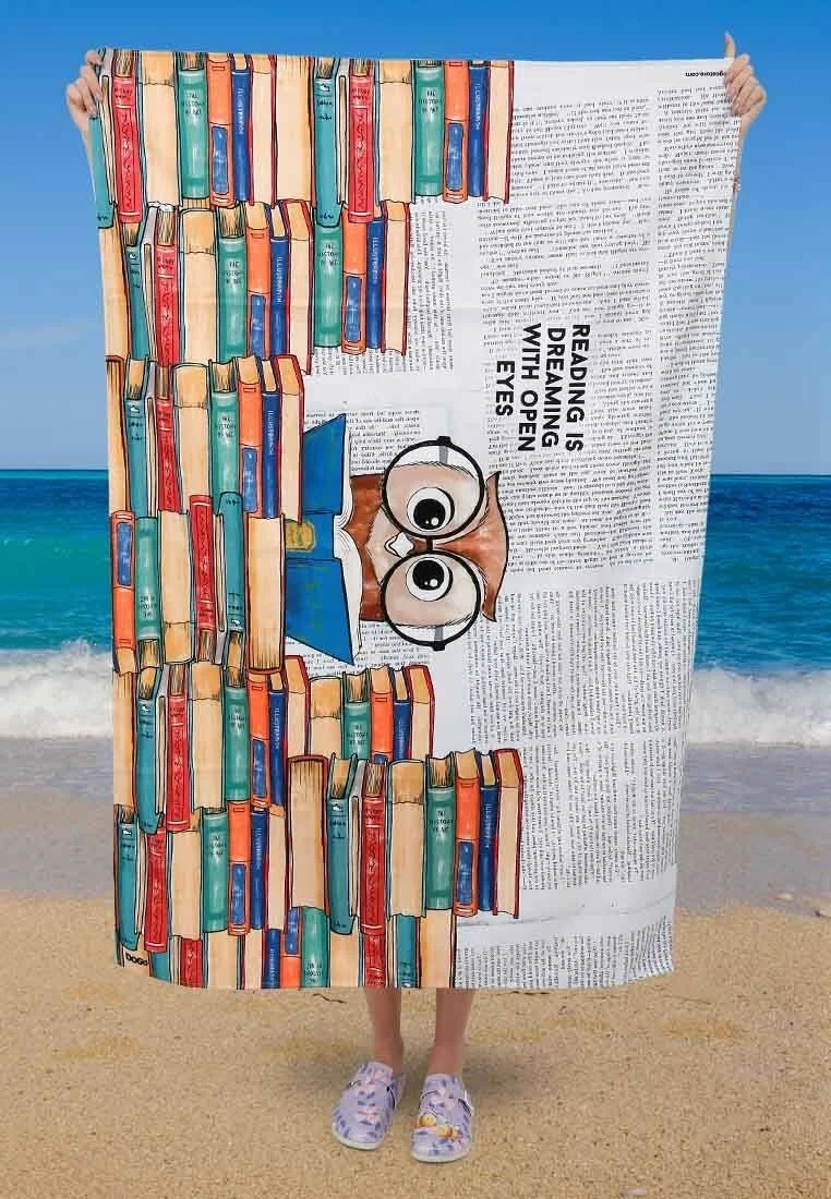 Unisex Multicolore Serviette de Plage - The Wise Owl Motif