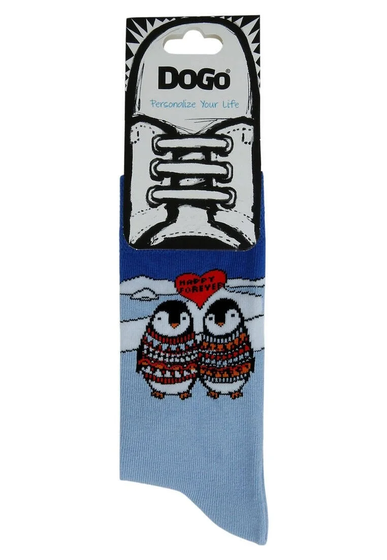Unisex Vegan Bleu Chaussettes - Happy Forever Motif