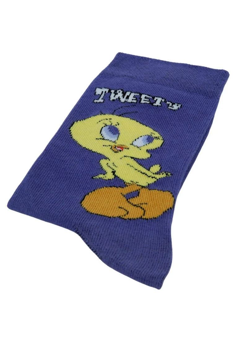 Unisex Vegan Blue Socks - Warner Bros Tweety Classic Design