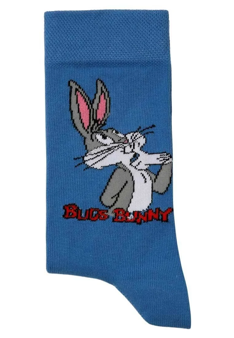 Unisex Vegan Blue Socks - Warner Bros What's Up Doc Bugs Bunny Design