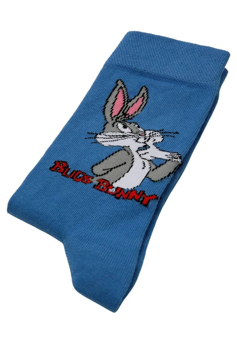 Unisex Vegan Blue Socks - Warner Bros What's Up Doc Bugs Bunny Design