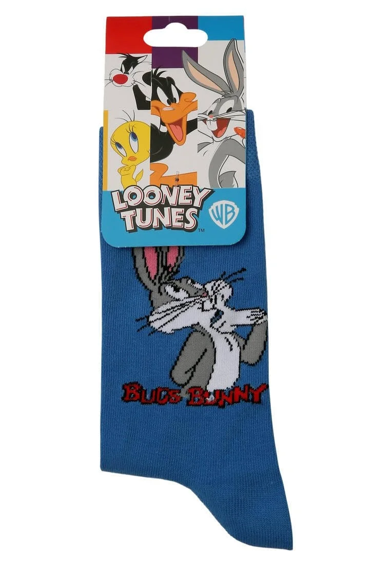 Unisex Vegan Blue Socks - Warner Bros What's Up Doc Bugs Bunny Design