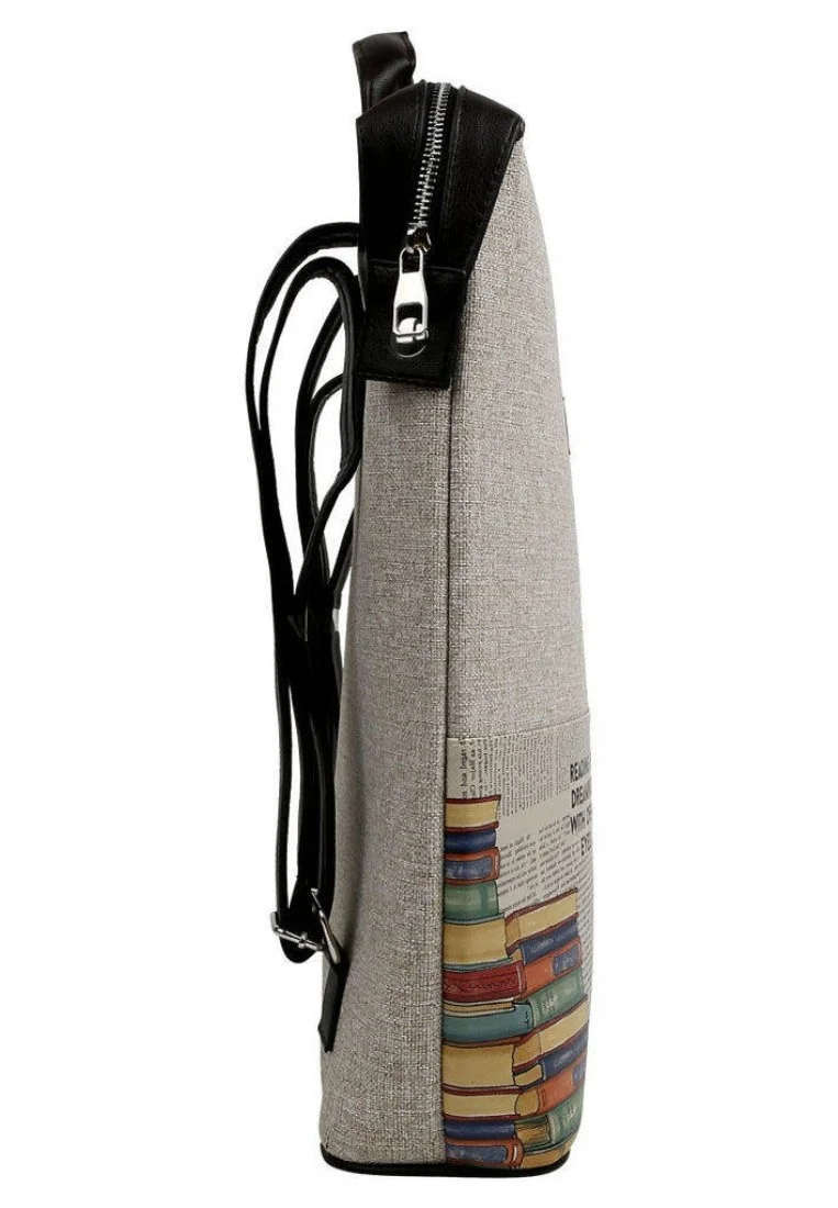 Unisex Vegan Gray Backpack - The Wise Owl Design