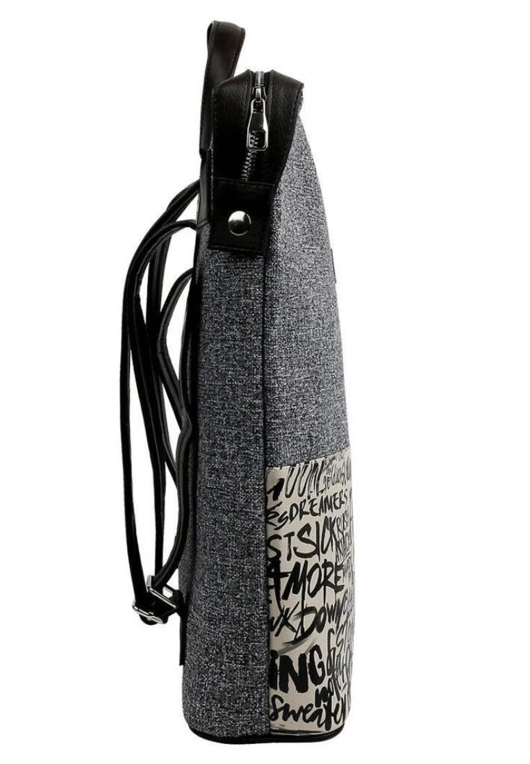 Unisex Vegan Gray Backpack - Fonts in Splash Design