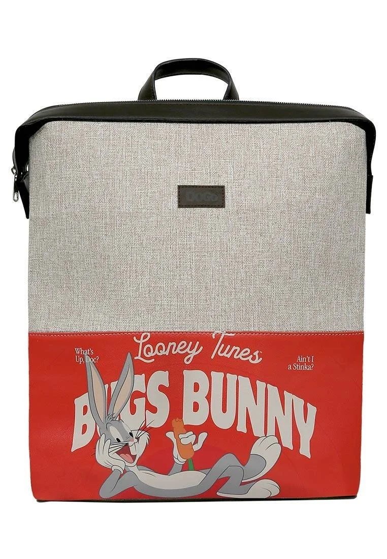 Dogo - Unisex Vegan Gris Sac à dos - Warner Bros Bugs Bunny Red Hot Bunny Motif Dogo - Unisex Vegan Gris Sac à dos - Warner Bros Bugs Bunny Red Hot Bunny Motif