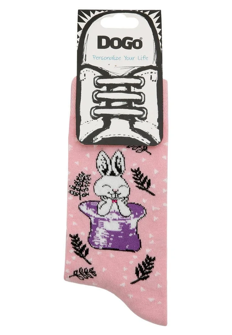 Unisex Vegan Pink Socks - Somebunny Loves You Design