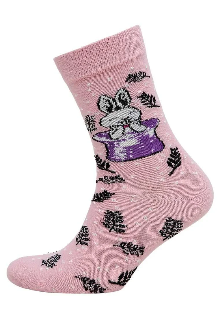 Unisex Vegan Pink Socks - Somebunny Loves You Design