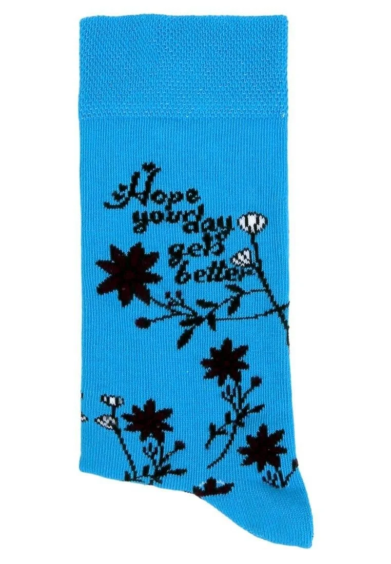 Unisex Vegan Turkuaz Çorap - Spirit Animal Tasarım