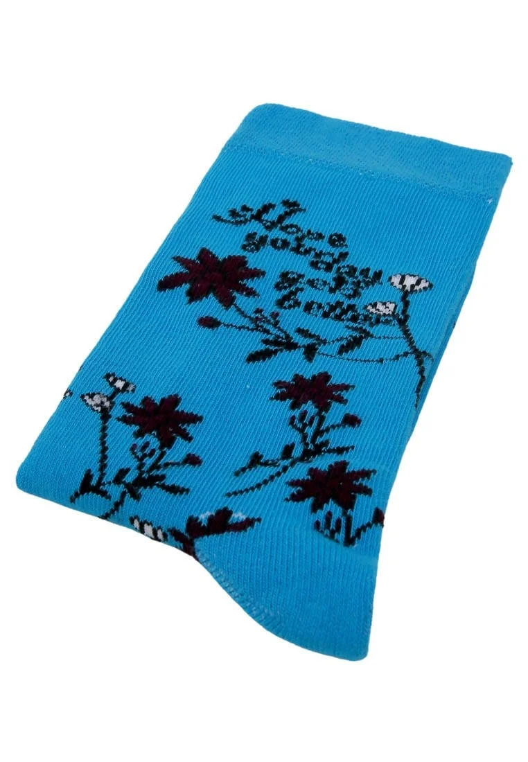 Unisex Vegan Turkuaz Çorap - Spirit Animal Tasarım