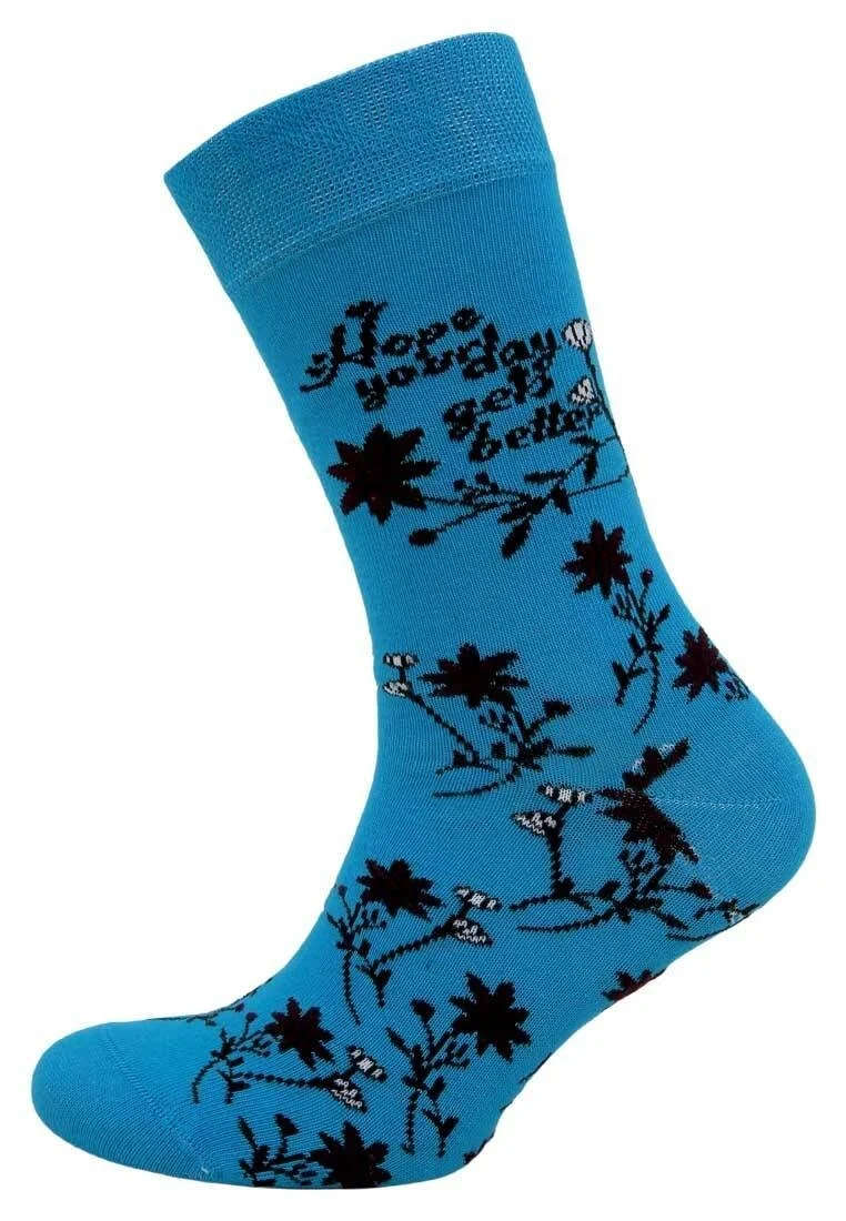 Unisex Vegan Turkuaz Çorap - Spirit Animal Tasarım
