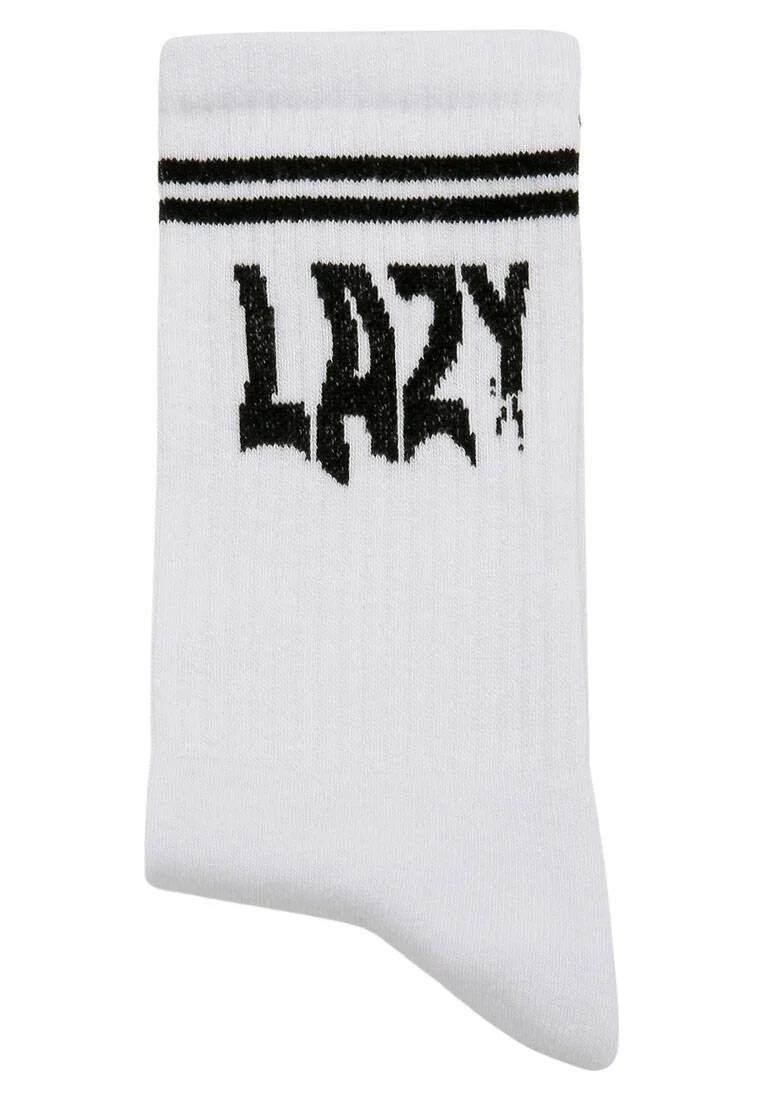 Unisex Vegan White Socks - Lazy Design