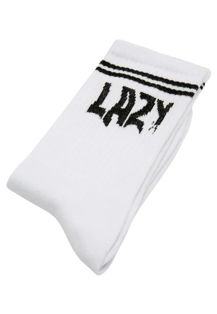 Unisex Vegan White Socks - Lazy Design