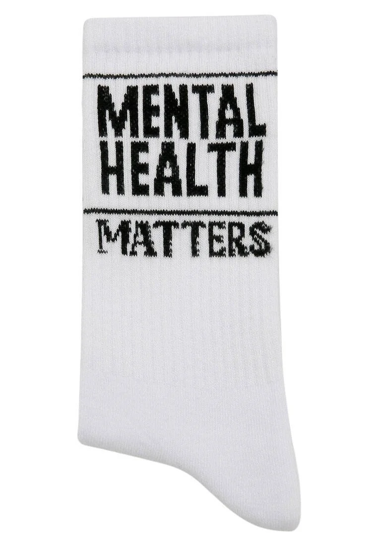 Unisex Vegan White Socks - Mental Health Matters Design