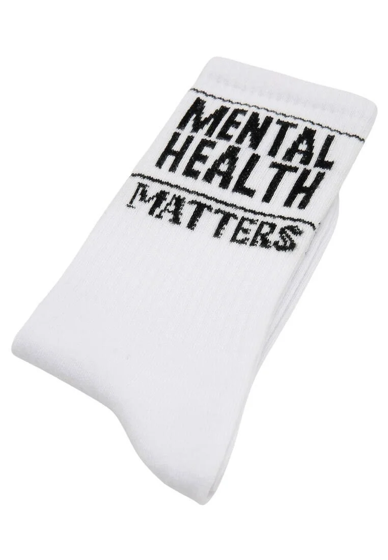 Unisex Vegan White Socks - Mental Health Matters Design
