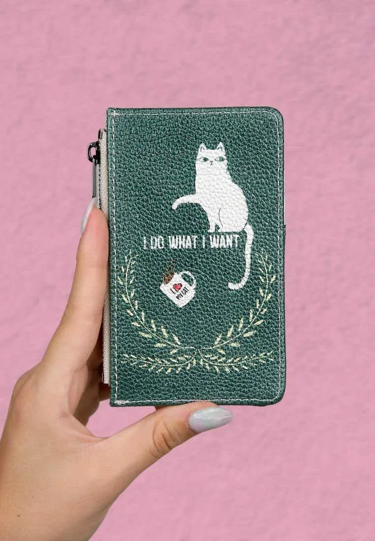 Women Green Wallet - I Do What I Want Design