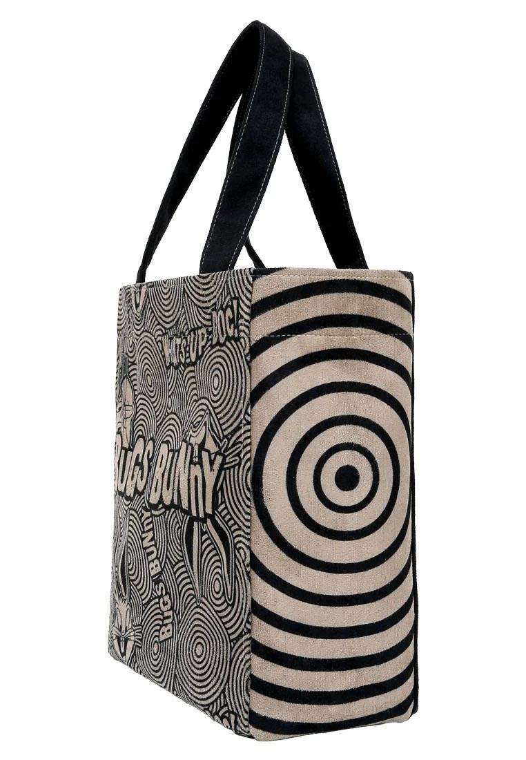 Women Vegan Black Large Tote Bag - Warner Bros What's Up, Bag! Design