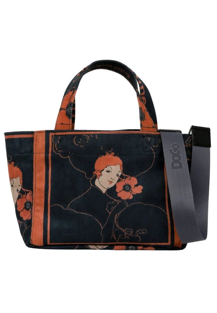Women Vegan Black Medium Tote Bag - Folly or Saintliness Design
