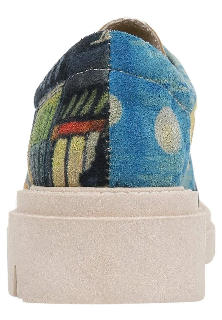 Women Vegan Blue Loafers - Sea Sparkles Design