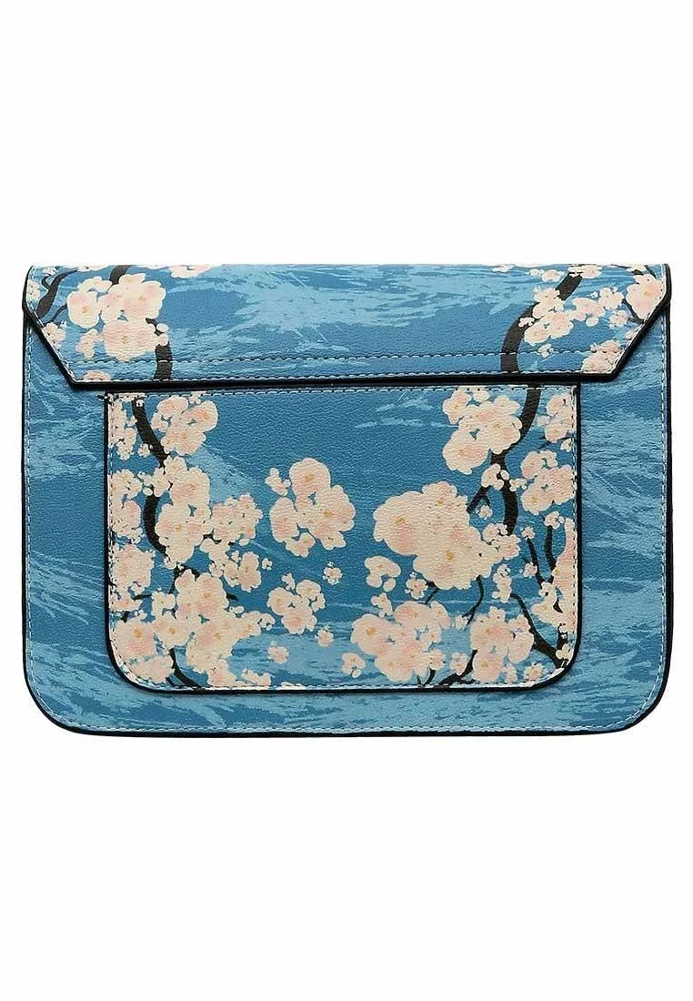 Women Vegan Blue Purse - Bloom Where You Are Design
