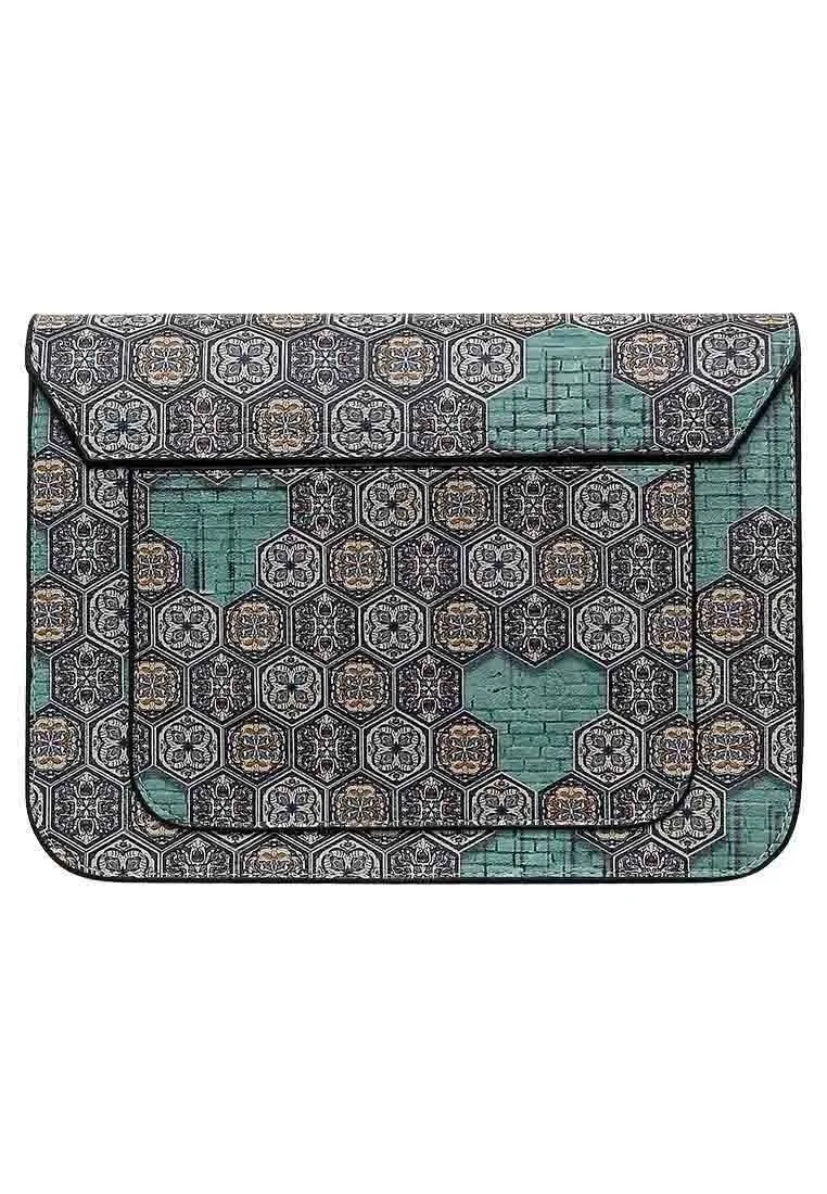 Women Vegan Blue Purse - Ethic Faience Design