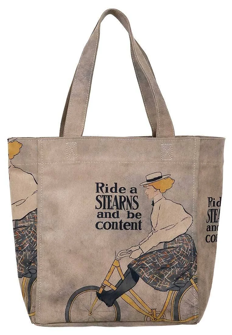 Women Vegan Leather Gray Large Tote Bag - Rider Woman Design