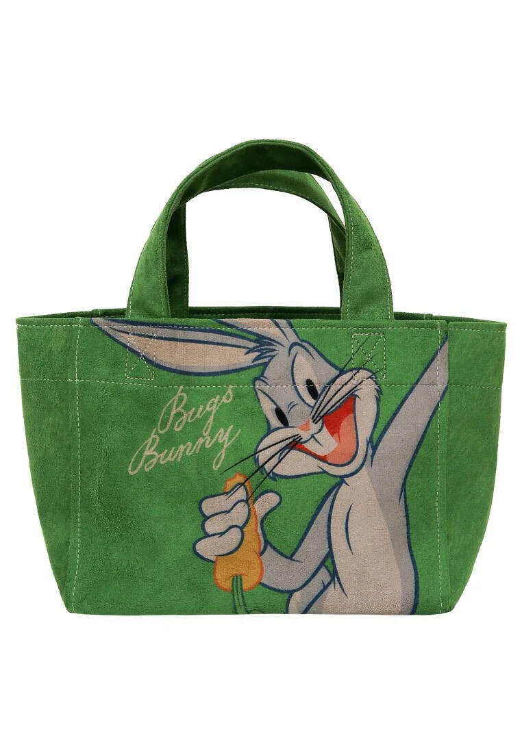 Women Vegan Green Medium Tote Bag - Warner Bros Bugs Bunny Bunny Talk Design Women Vegan Green Medium Tote Bag - Warner Bros Bugs Bunny Bunny Talk Design