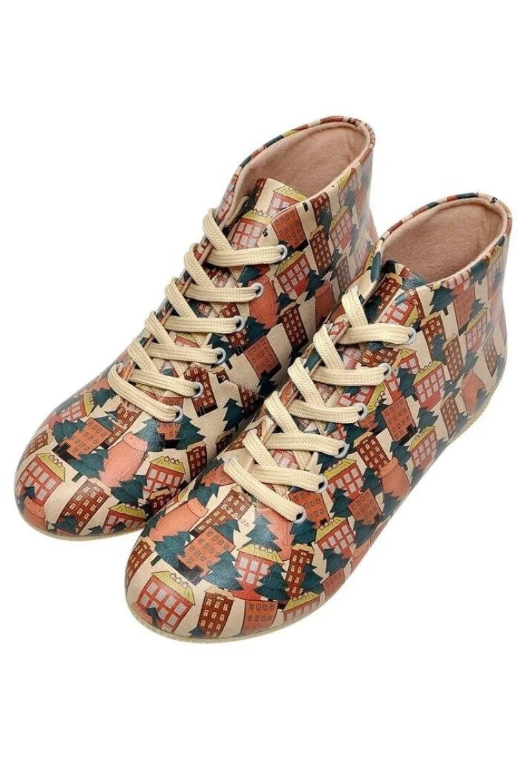 Women Vegan Leather Multicolor Ankle Boots - Home Sweet Home Design