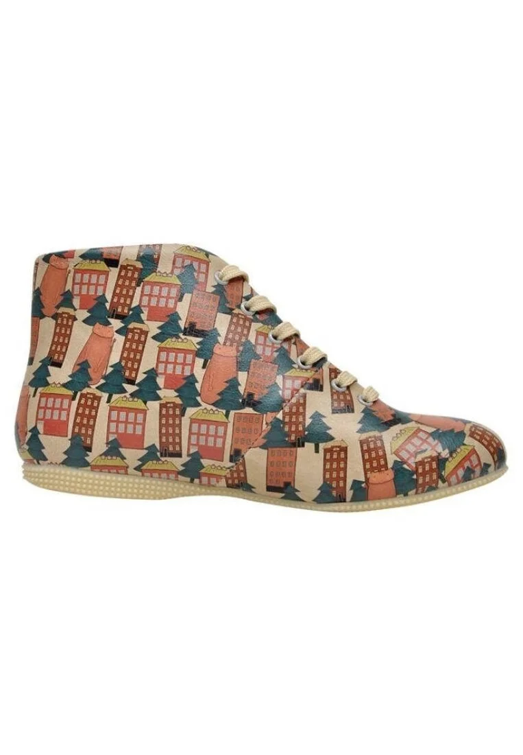 Women Vegan Leather Multicolor Ankle Boots - Home Sweet Home Design