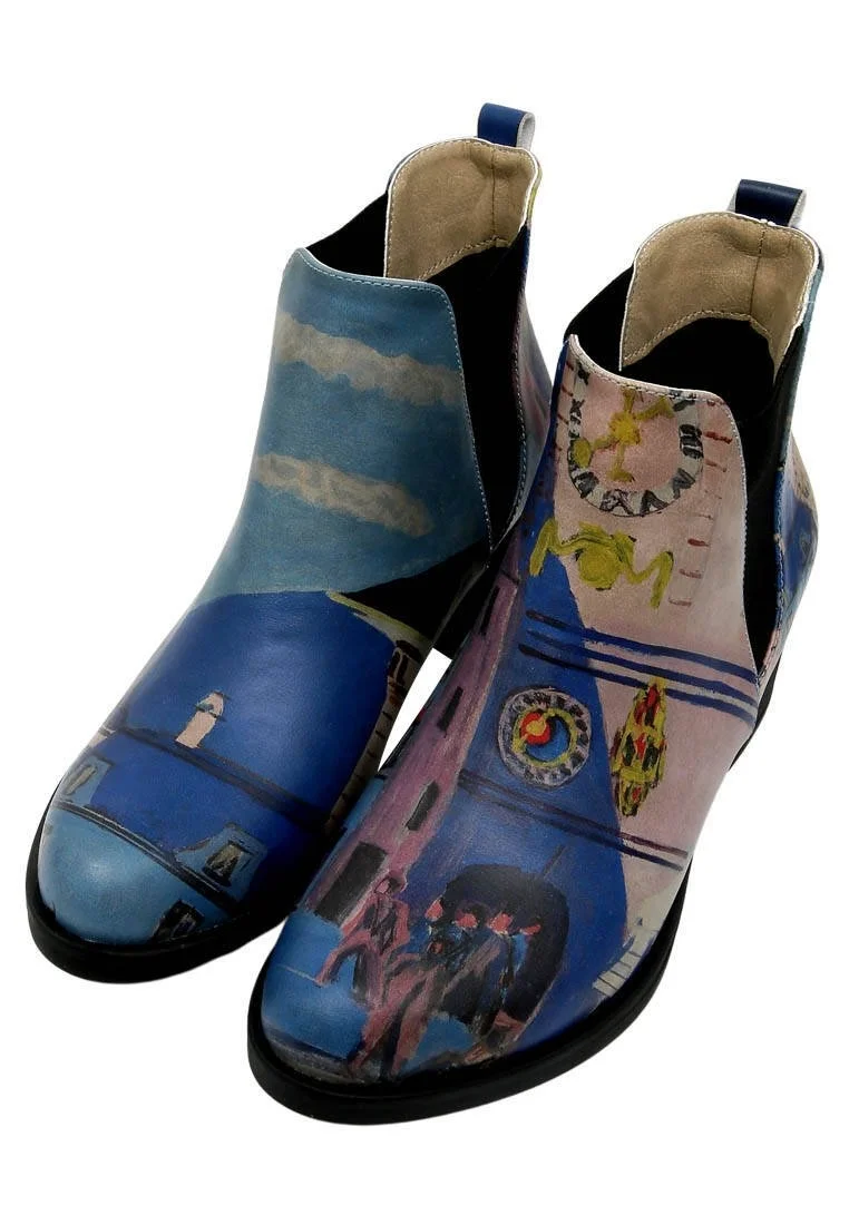 Women Vegan Leather Multicolor Ankle Boots - Bern Design