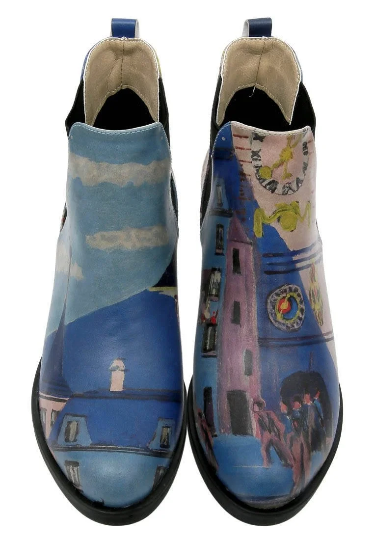Women Vegan Leather Multicolor Ankle Boots - Bern Design