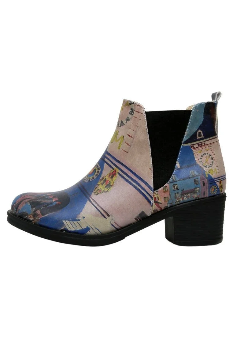 Women Vegan Leather Multicolor Ankle Boots - Bern Design