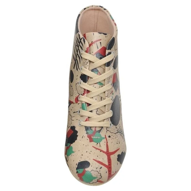 Women Vegan Leather Beige Ankle Boots - Little Bird Design