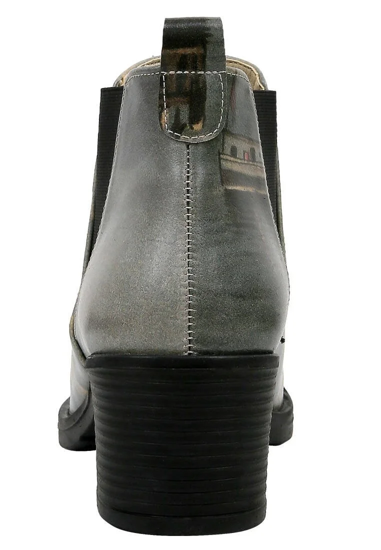 Women Vegan Leather Grey Ankle Boots - Nature Design