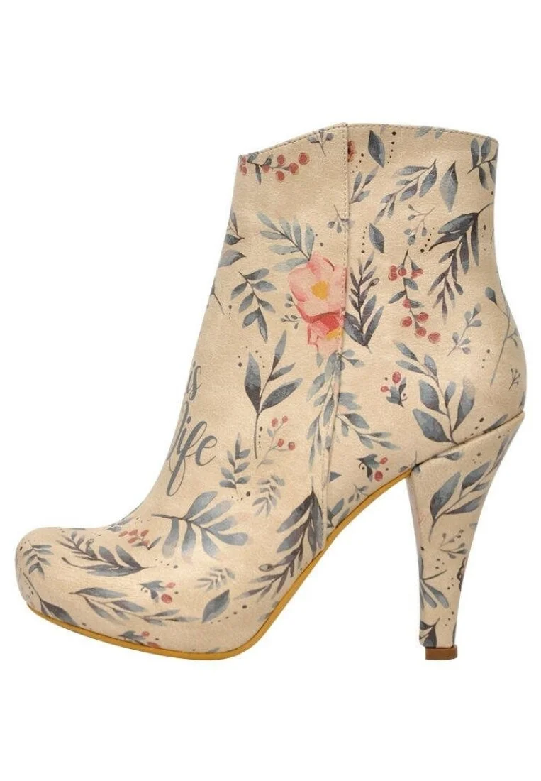 Women Vegan Leather Beige Bootie - Real life Design