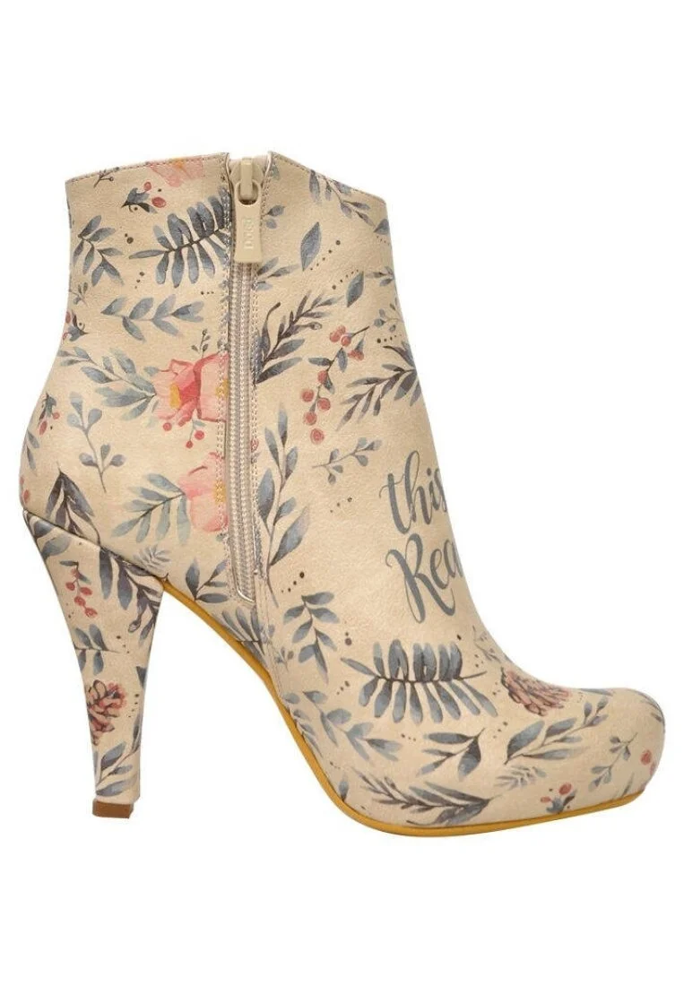 Women Vegan Leather Beige Bootie - Real life Design